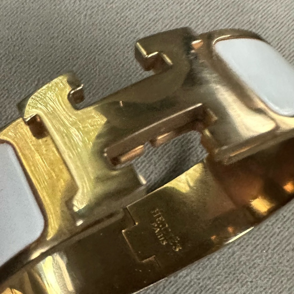 Hermes Gold and White Bracelet